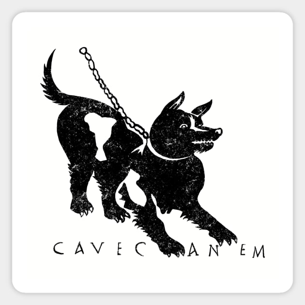 Cave Canem "Beware the Dog" Sticker by JonathanDodd_Draws